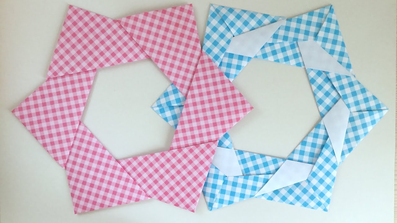 【折り紙】6枚で作るリース／[Origami] Wreath made with 6 sheets
