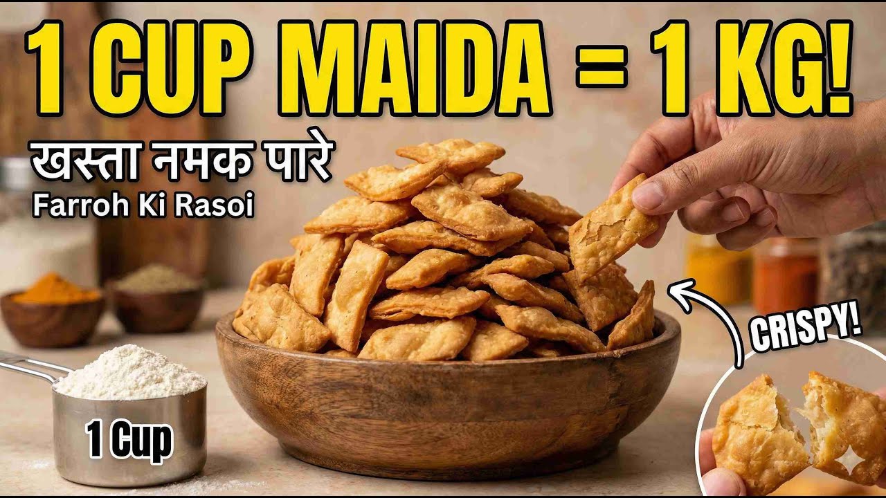 Sirf 1 Cup Maida se dher saare Namak Pare! 😱 (Store for 2 Months)