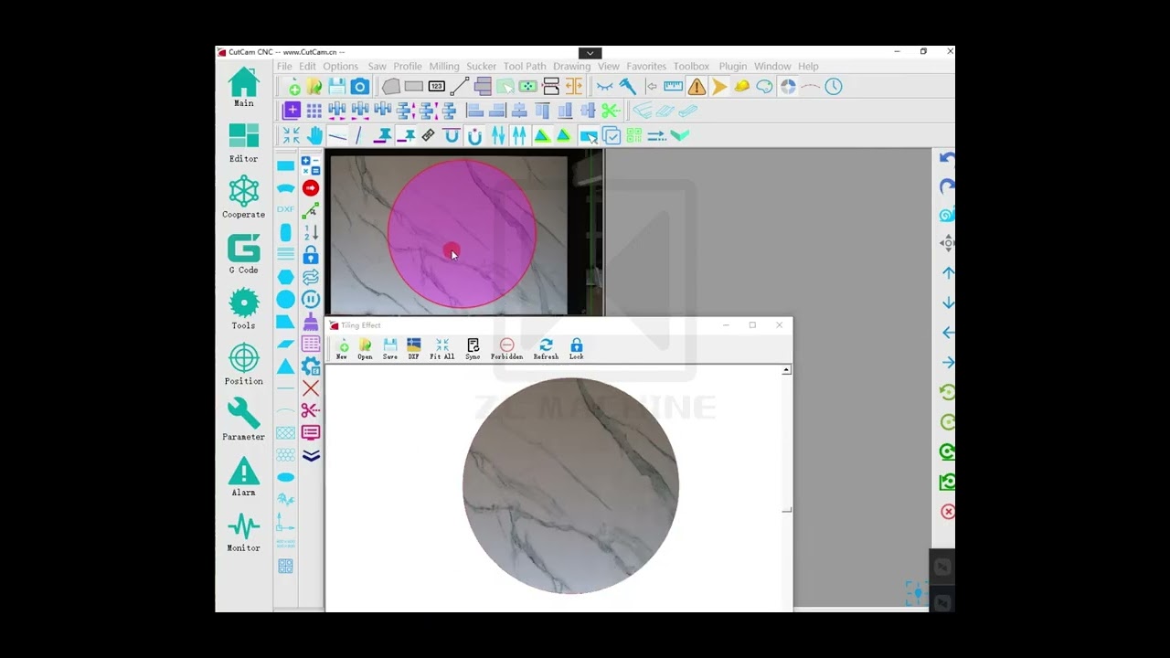 CNC Bridge Saw Programming--7.How to Match Patterns for round table?
