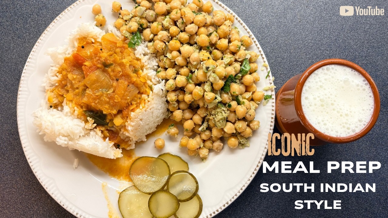 South Indian Meal Prep | Healthy Chickpea & Dal Rice Plate (Simple Weekly Cooking) #food #healthy