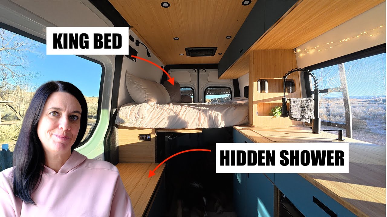 Van Tour | Inside my Modern Cozy Sprinter Van with a Hidden Shower