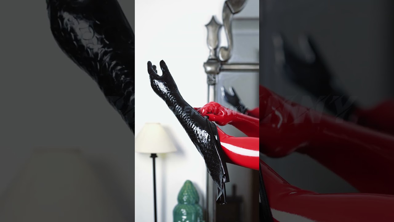 🐍Seductive Latex Scale Gloves with Zipper  #latex
