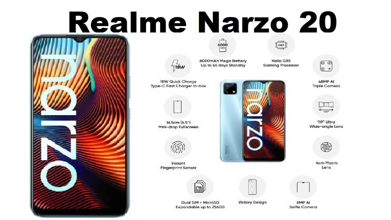 Realme Narzo 20 (Victory Blue, 64 GB)  (4 GB RAM) Unboxing & Specifications