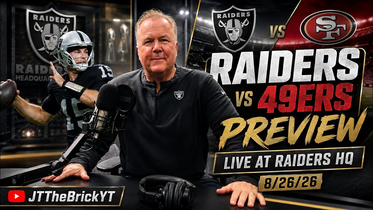 Превью матча Raiders против 49ers в прямом эфире из штаб-квартиры Raiders | Шоу JT The Brick 26.0...