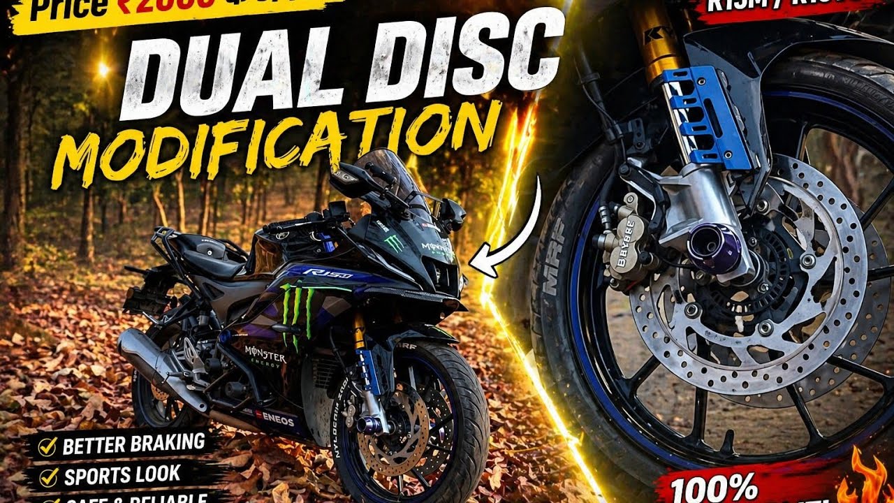 How to modified Dual disc on R15M 🥰 / ye krwane ka bad bike ka look....😱❤️‍🔥