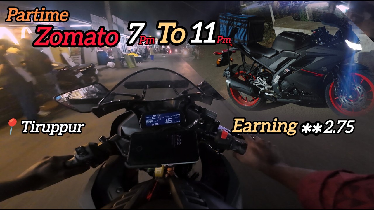 Zomato partime earnings**2.75💸 || 📍Tiruppur || Vlog 9 || #bensaga #r15v3