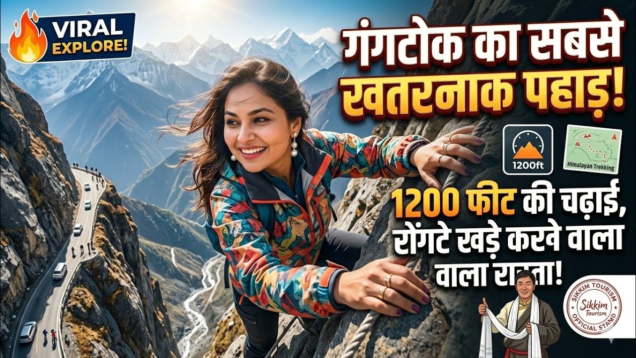 Gangtok ki Sabse Khatarnak Chadhai! 😱 1200 Feet Upar Aise Raste? | Sikkim Vlog