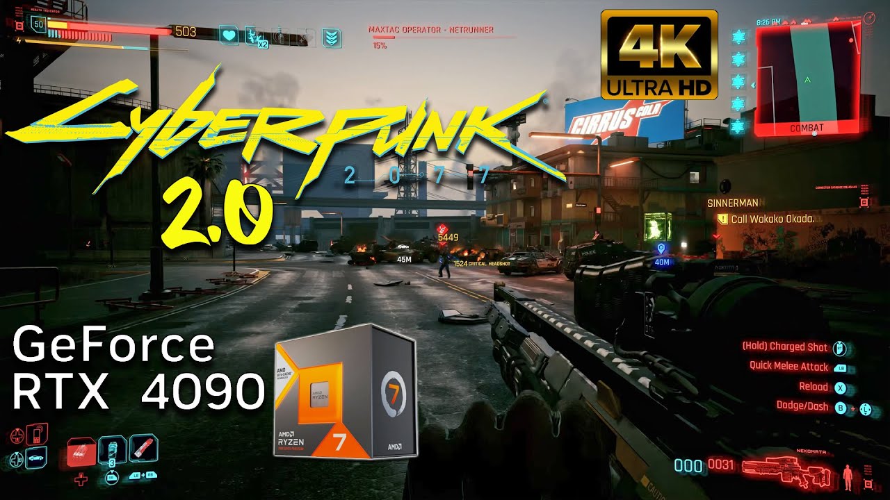Cyberpunk 2077 2.0 Path Tracing DLSS 3.5 4K | RTX 4090 FE | AMD 7800X3D | Ray Reconstruction