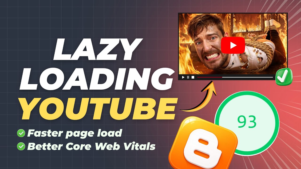Загрузка видеороликов YouTube в Blogger с использованием LazyLoad и подготовка к работе с Core We...