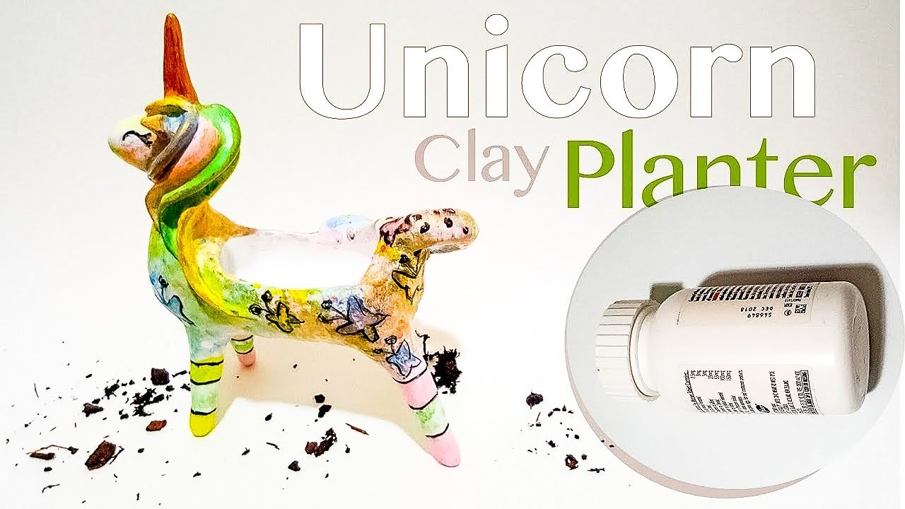 How to Make Unicorn Planter - Air Dry Clay Tutorial