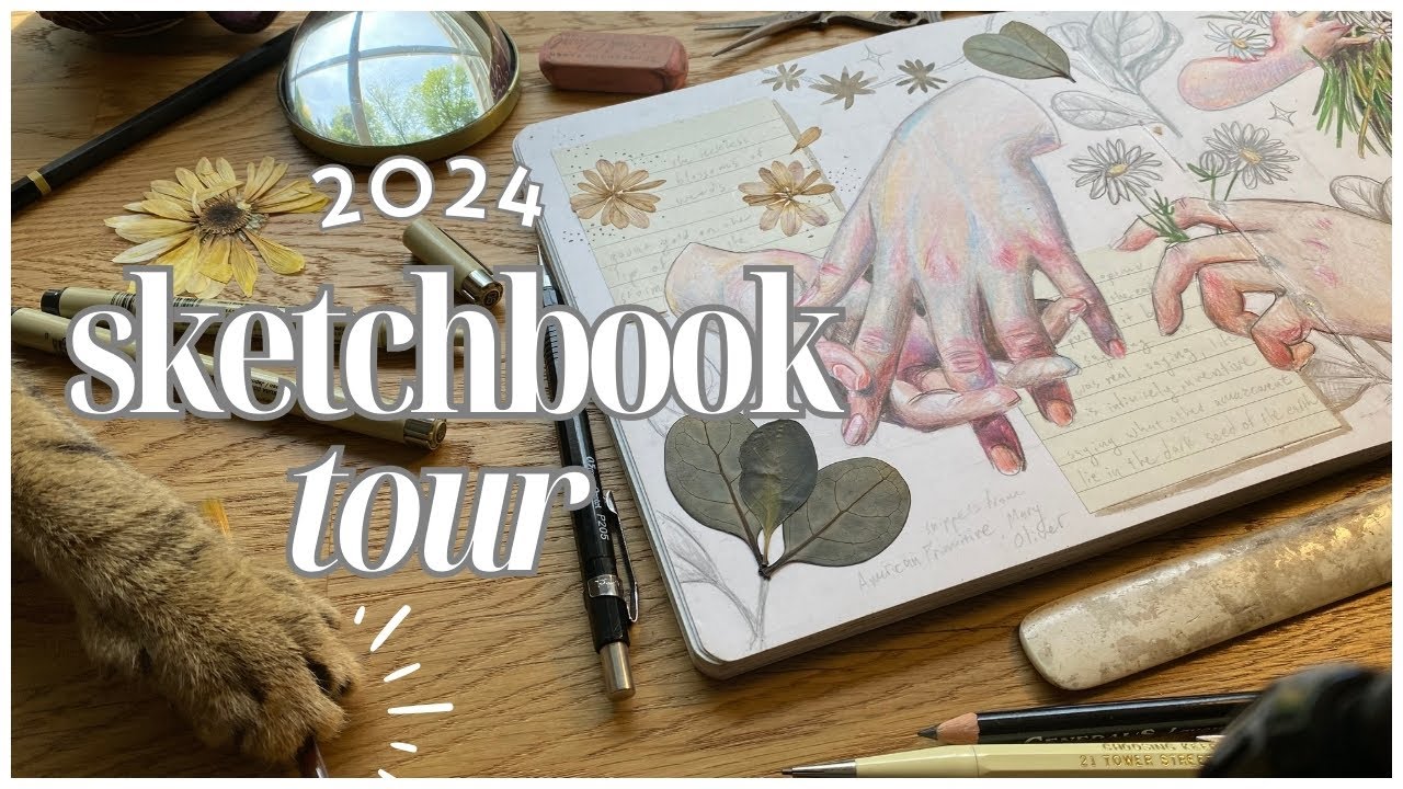 Тур по альбому Sketchbook 2024! Приходите и прогуляйтесь по моему альбому в смешанной технике 💖