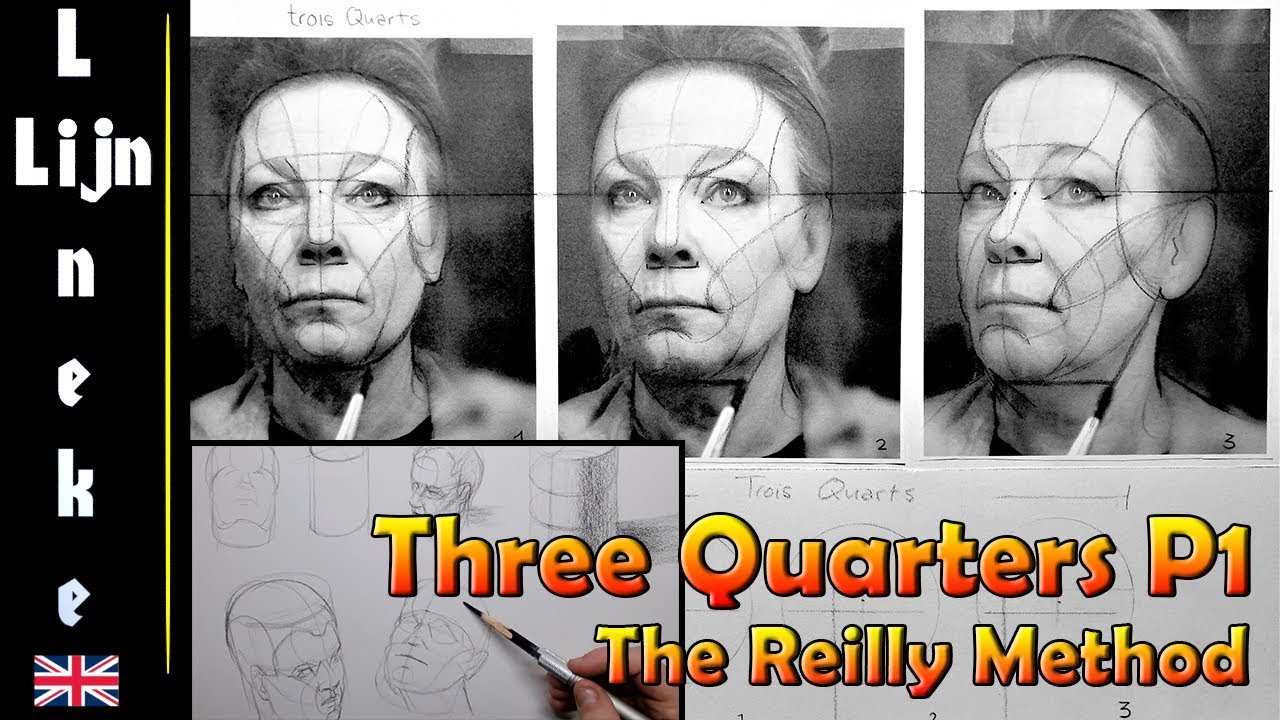 Portrait drawing Trois Quarts - three quarter Reilly Method