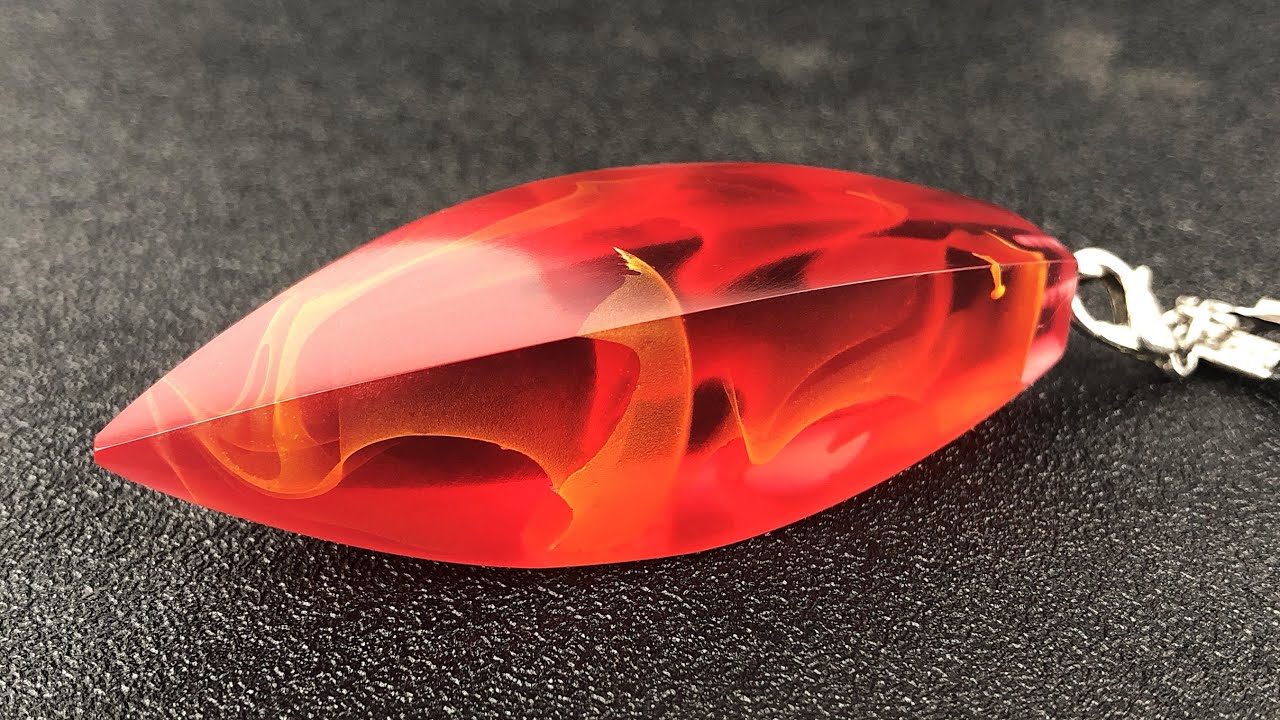 Эпоксидная смола art Изумительная подвеска из красного огня / Resin art