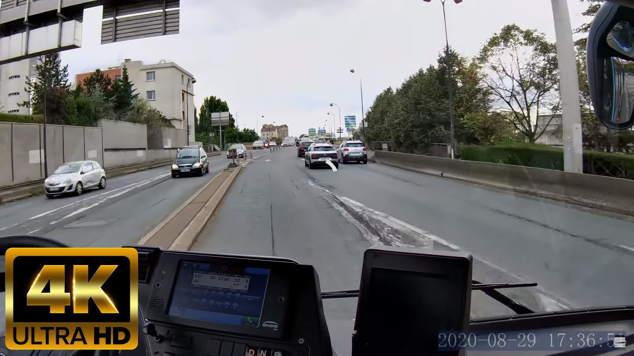 Bus 317 - UHD 4k 50 FPS - Nogent Le Perreux RER - Hôtel de ville de Créteil