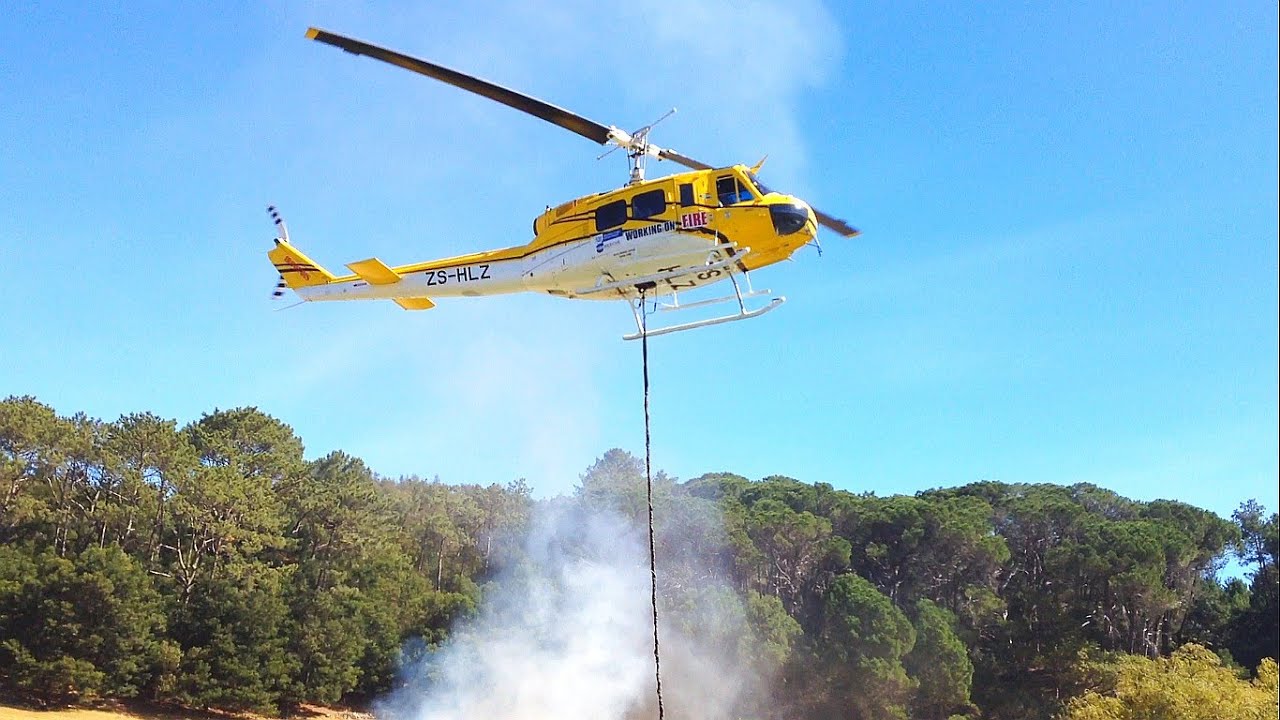 Vietnam-Era Huey Helicopter Firefighting display at Fire & Fynbos Awareness day