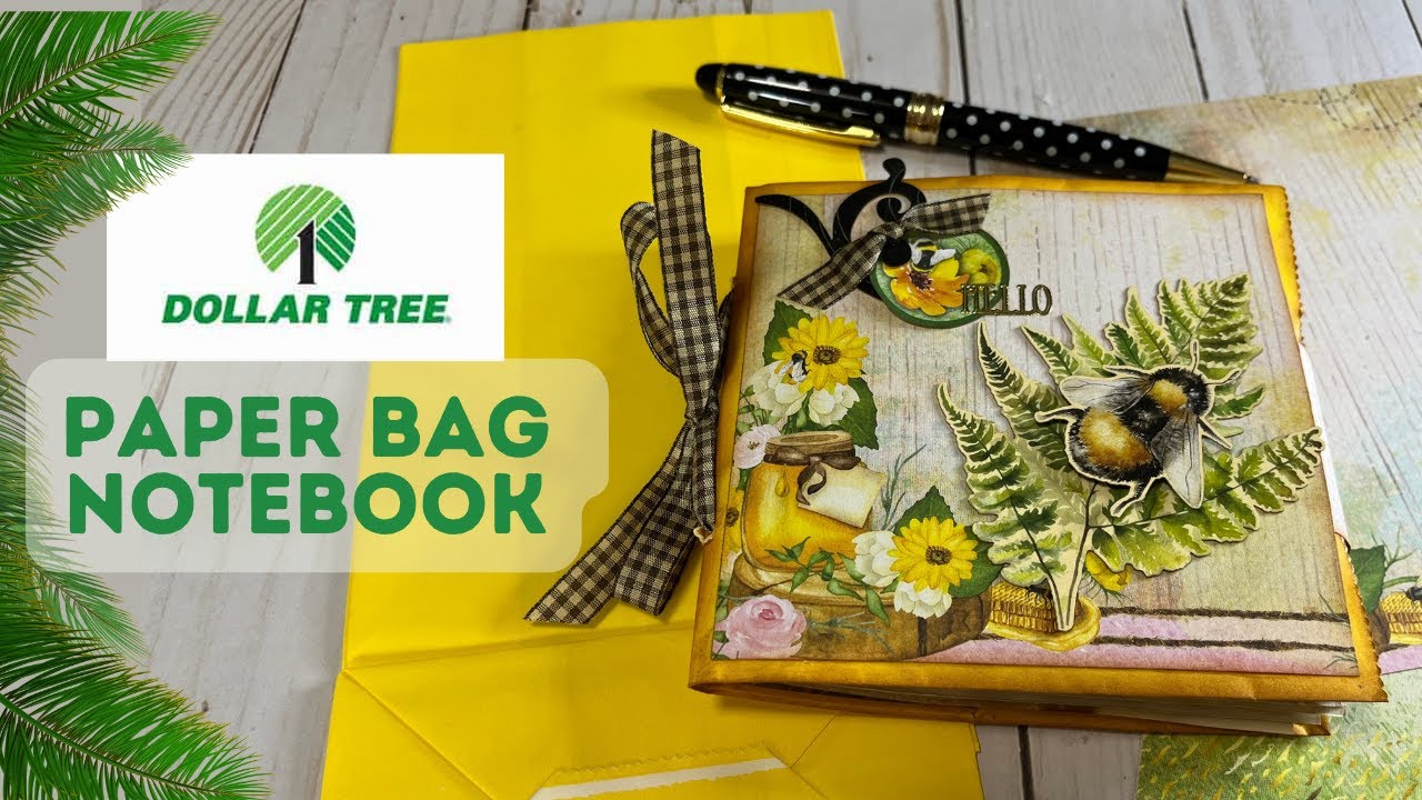 🌼🐝 Dollar Tree Paper Bag Notebook Coffee Dyed Paper 🌼🐝 #craftgiveaway
