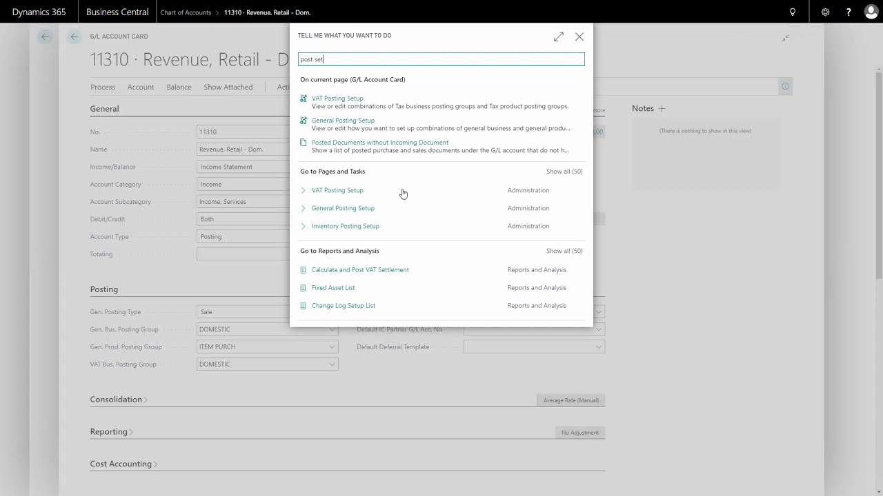 The Chart of Accounts - Microsoft Dynamics 365 Business Central