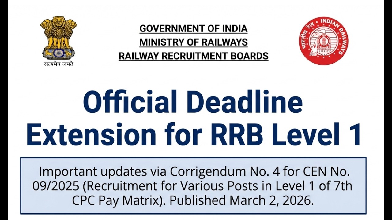 Application Date Extended, Big Update 🔥 Last Date Extended to 9 March 2026.