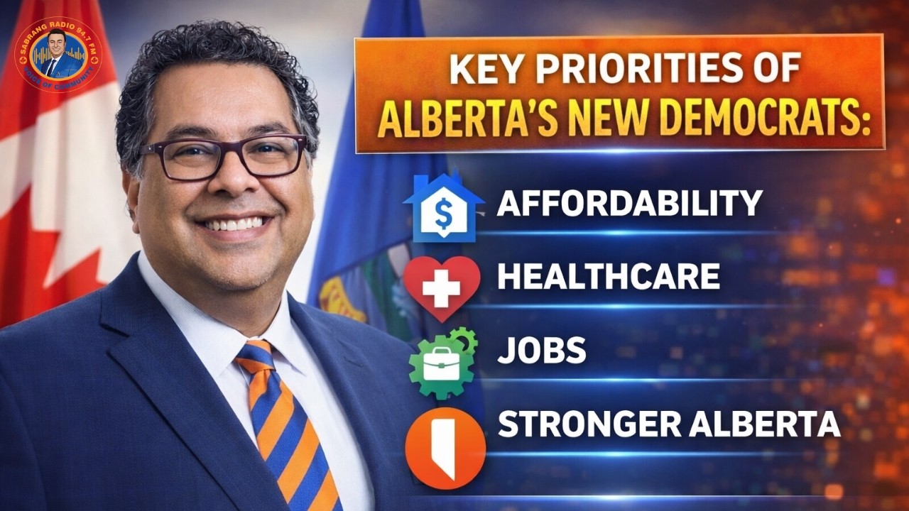 Key priorities of Alberta’s New Democrats, including affordability, healthcare, jobs, and stronger 