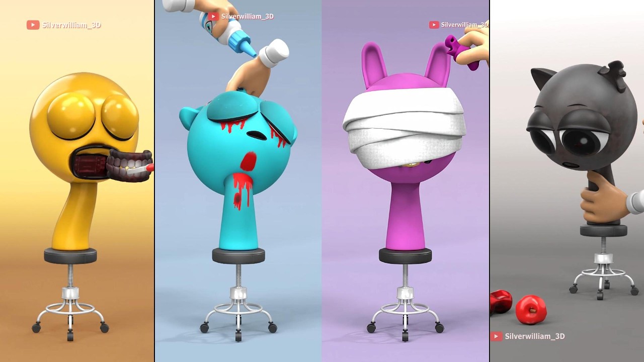 Sprunki help Center Tv Head Blue Pinki Gray