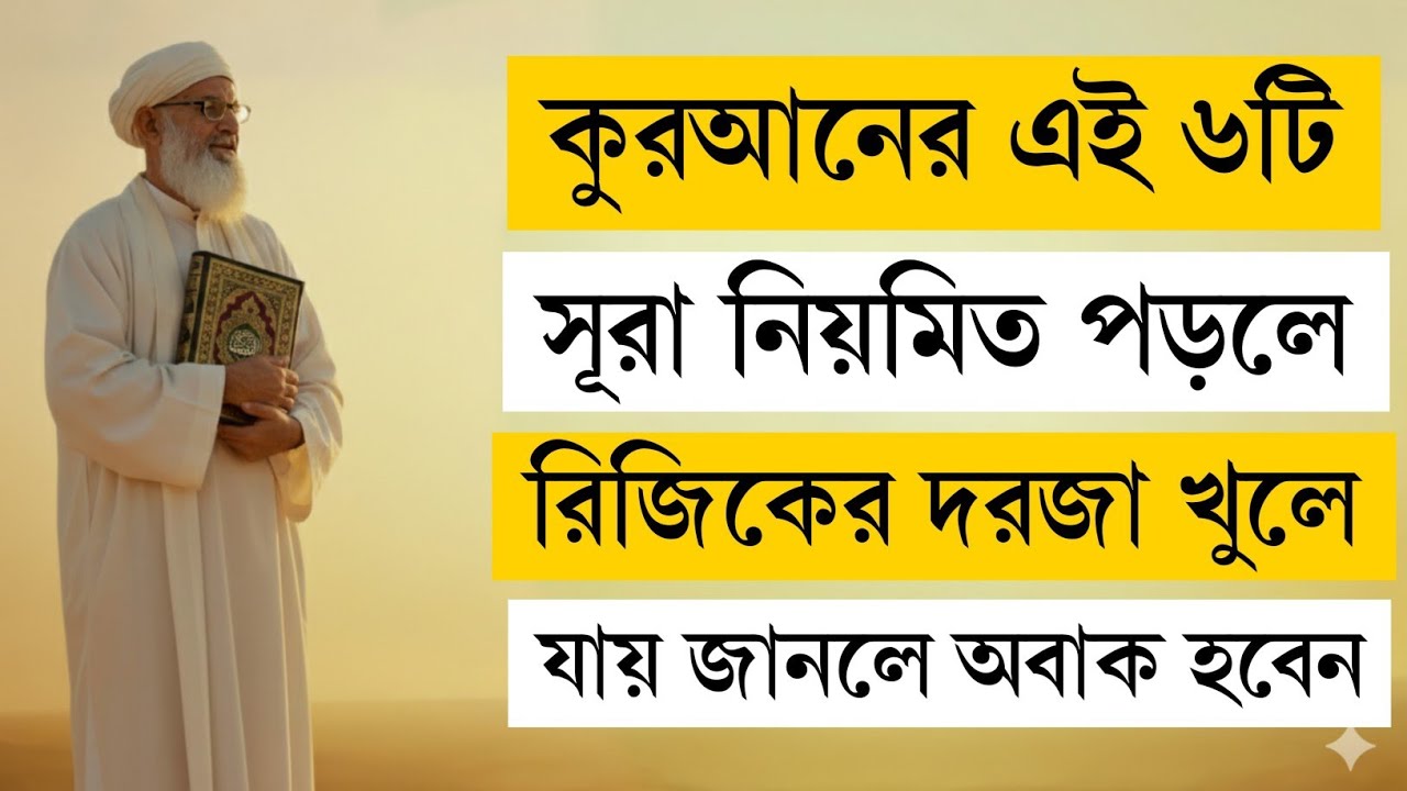 কুরআনের ৬টি সূরা নিয়মিত পড়লে রিজিকের দরজা খুলে যায় | 6 Surahs That Open Your Rizq Door 