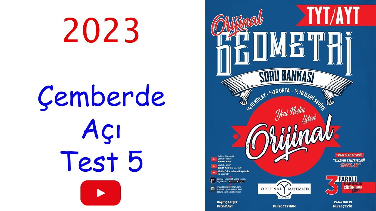Orijinal geometri Çemberde Açı test 5