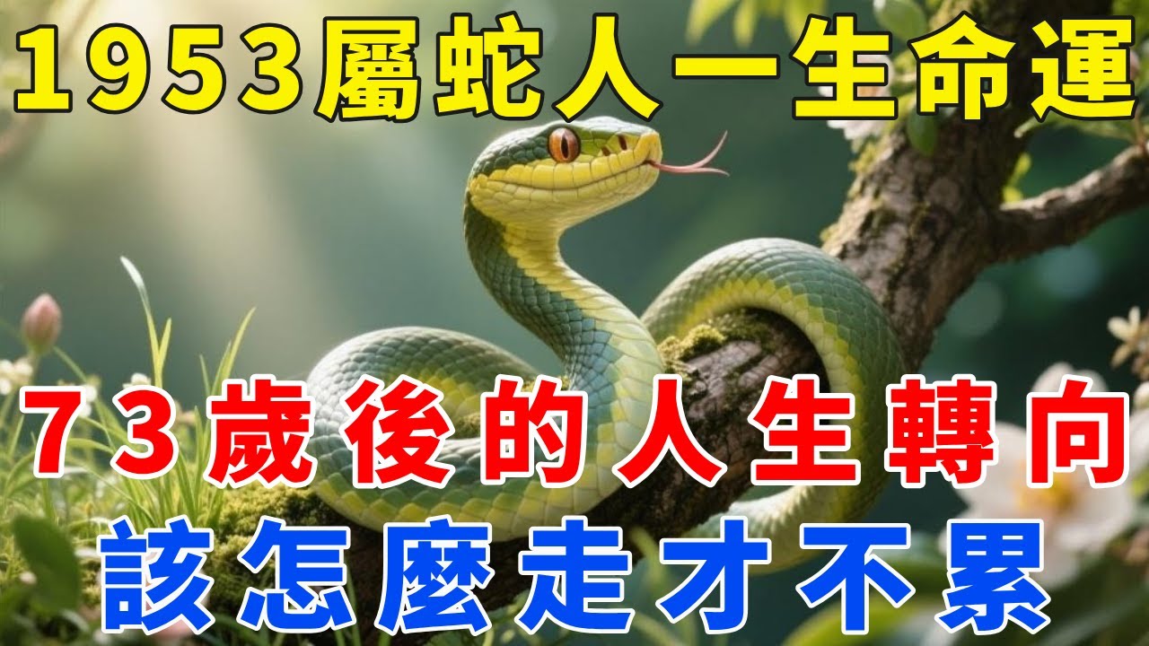 1953屬蛇人一生命運：2026年73歲後的人生轉向，該怎麼走才不累。【梵心若素】#生肖 #運勢 #風水 #財運 #命理
