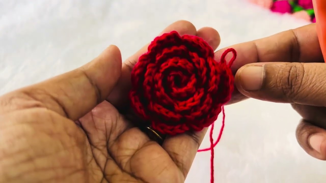 Crochet റോസ് ഫ്ലവർ tutorial |മലയാളം |beginner friendly