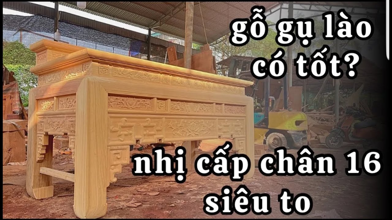 Bàn Thờ Truyện Sen Gỗ Gụ Lào Cực Dày Dặn - Bàn Thờ Nhị Cấp Mộng Thắt