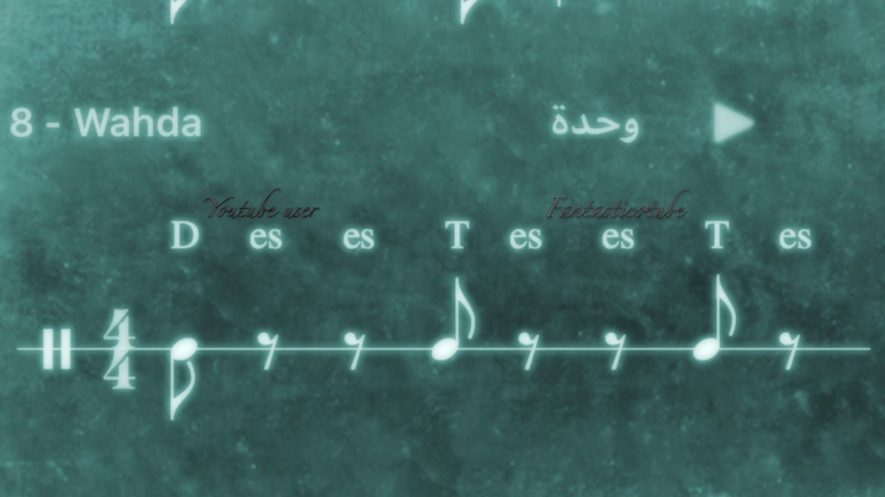 Arabic drums Play Along Wahda Riq- تمرين على  رق  : رق وحدة