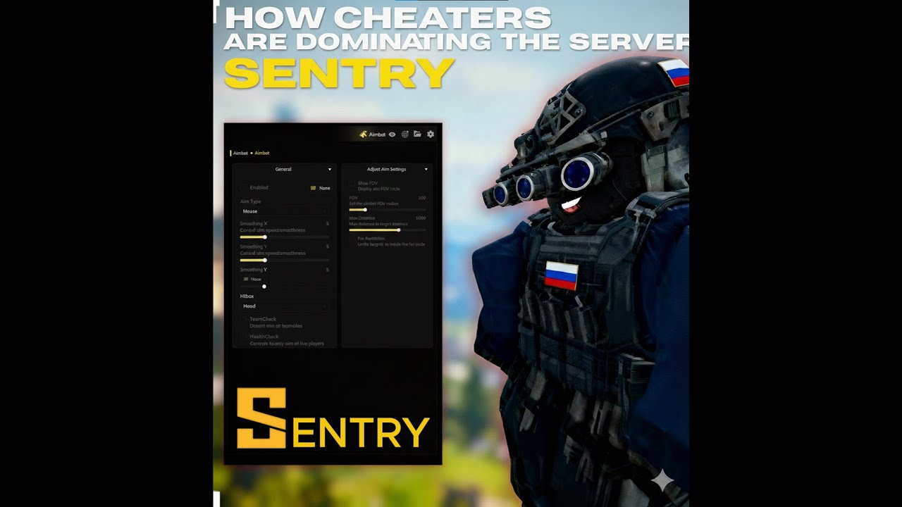 How cheater dominating a sever with Sentry!!!