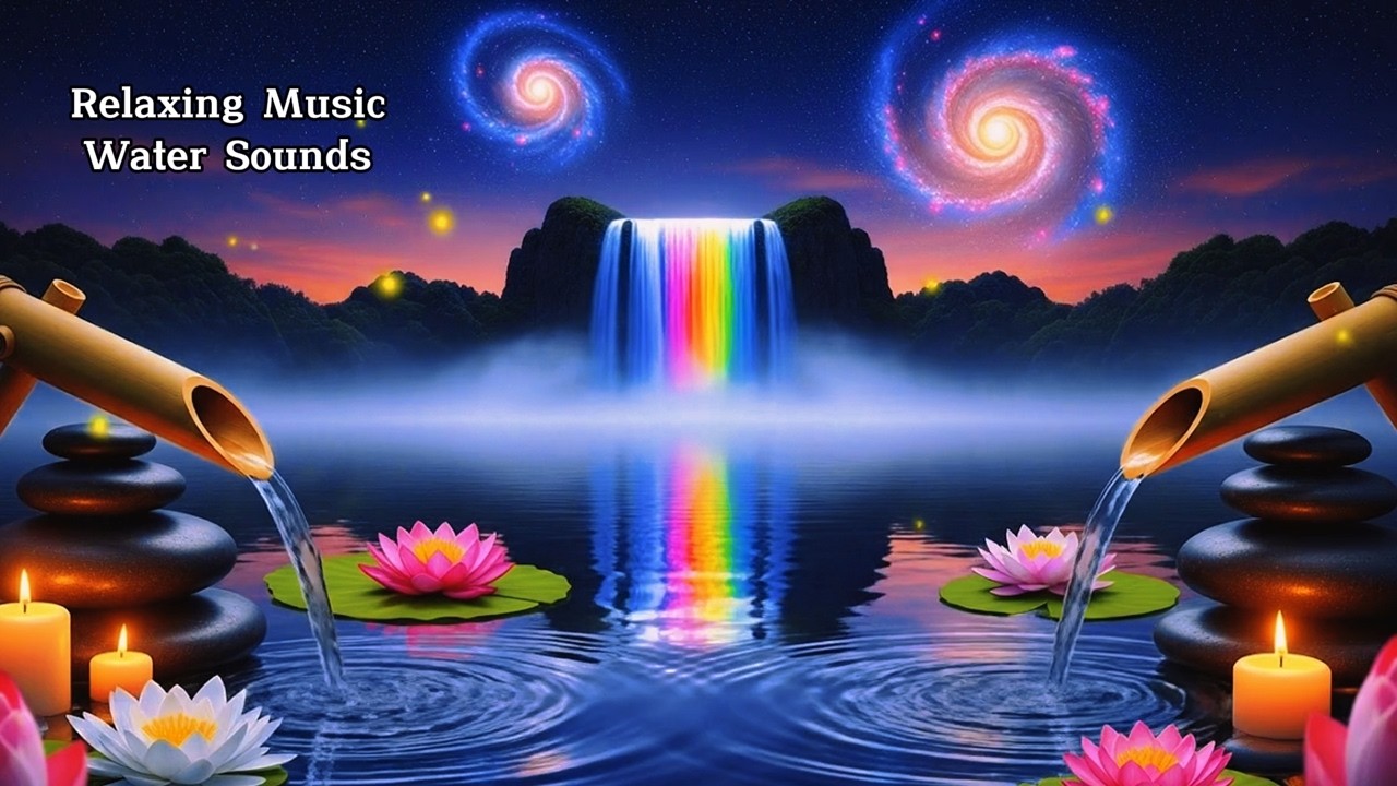 Deep Sleep Instantly 🌙 Flowing Water Sounds & Soft Relaxing Music for Meditation