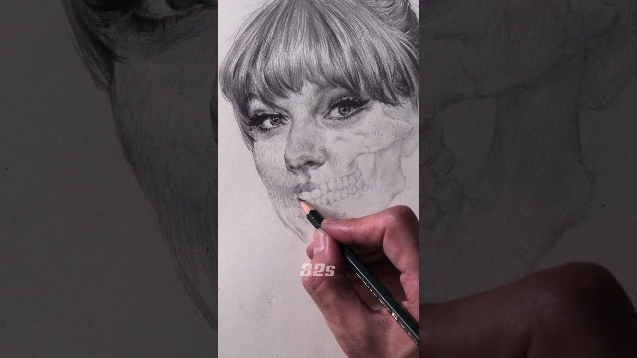 How soon can you recognize her? #art #drawing #skullart