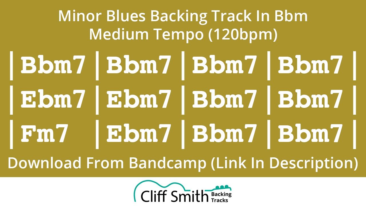 Bbm - Medium Tempo Minor Blues Backing Track (120bpm)
