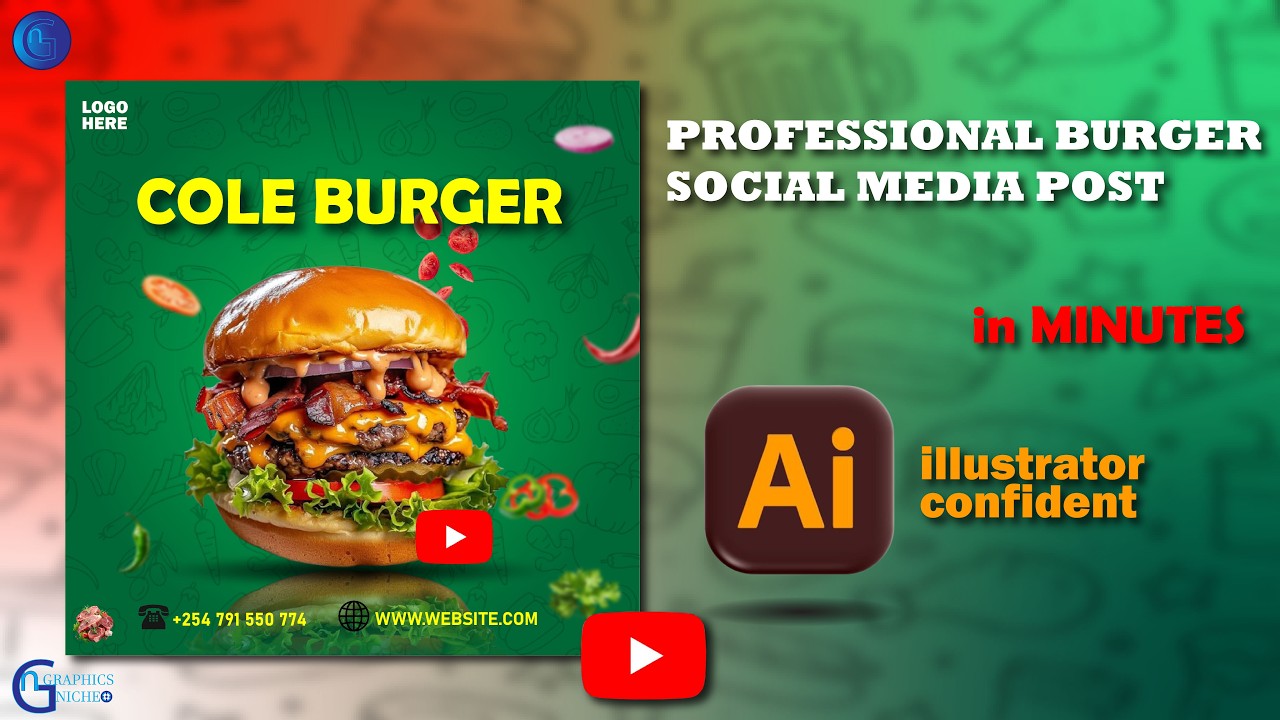 Create a Burger Restaurant Promo Post in Adobe Illustrator (Step-by-Step)