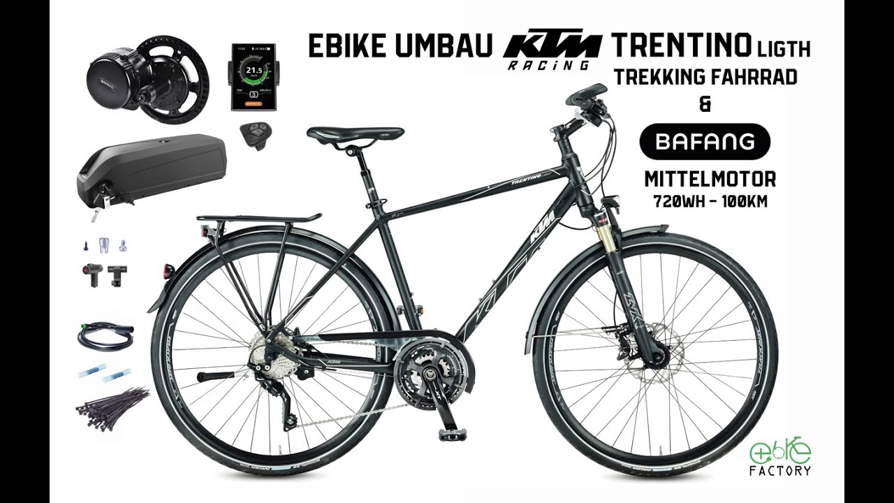eBike Umbau⎮KTM Trentino Ligth Trekking Fahrrad ⎮ Bafang Mittelmotor mit Rahmen-Akku 36V 20Ah 720Wh