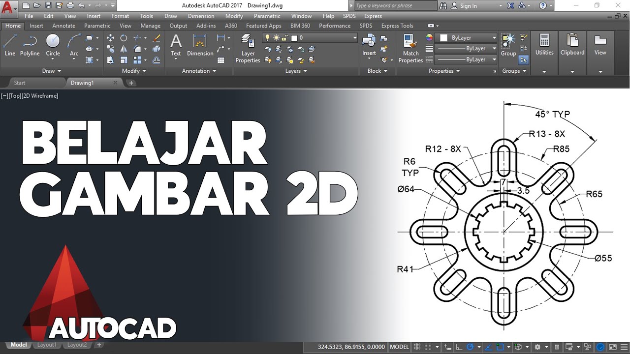 Praktik Gambar 2D Menggunakan AutoCAD | #1