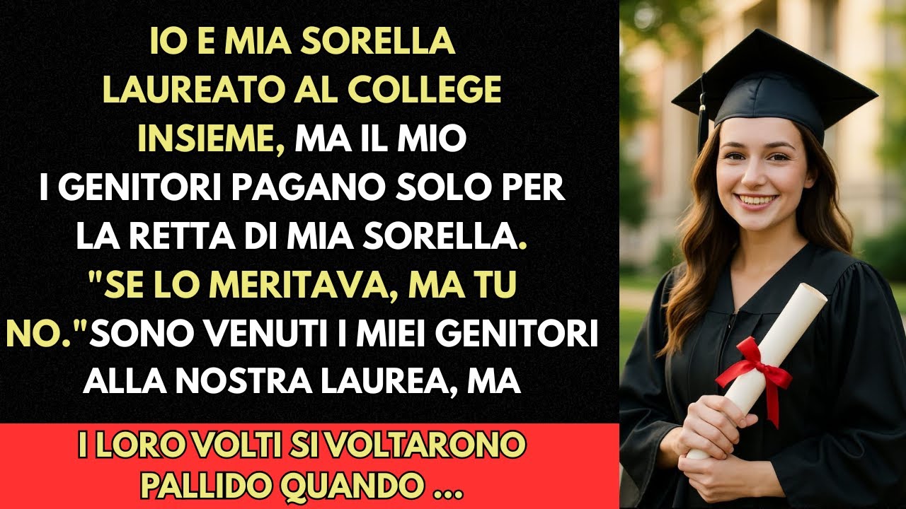 Hanno speso tutto per mia sorella. Alla laurea, si sono pentiti all’istante..