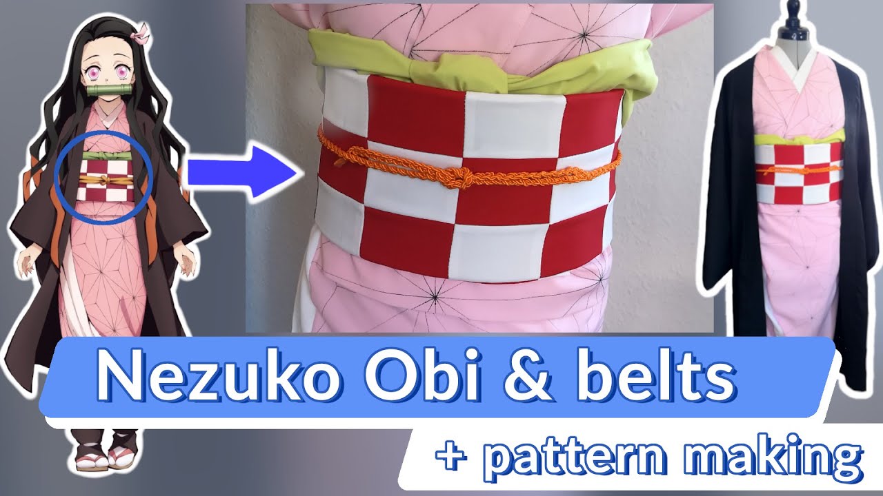 How to Nezuko Cosplay - Obi and other belts - Demon Slayer- DIY Sewing