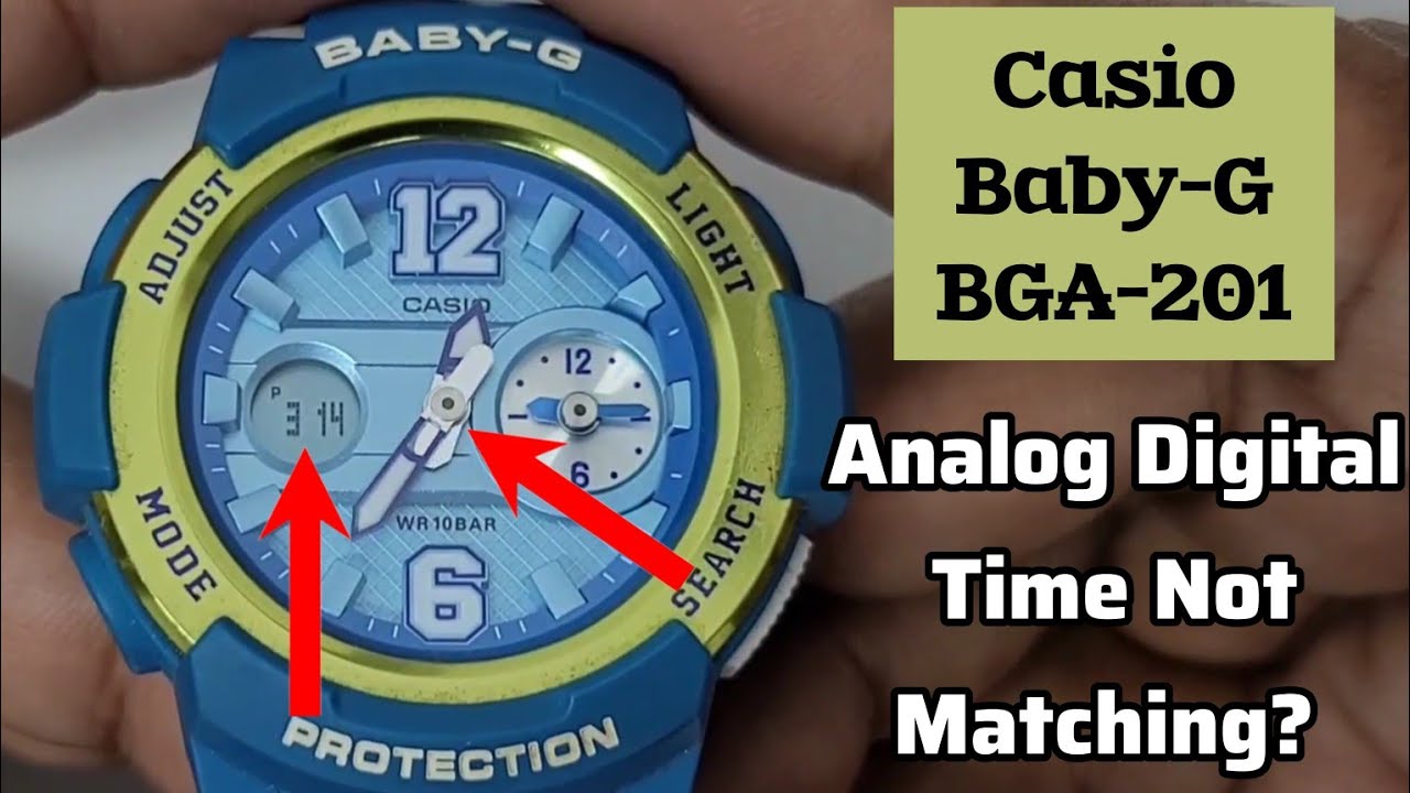 How To Reset Hands Baby-G BGA-210 | Analog Digital Time Not Matching Problem Solve