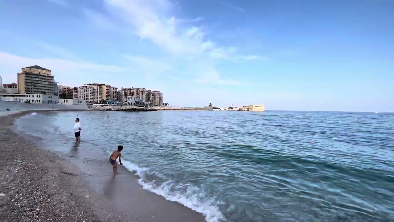 Cap-d’Ail Marquet Beach 🏖️ | A popular beach close to the Monaco 🇲🇨 border | walking on the beach 🏖️