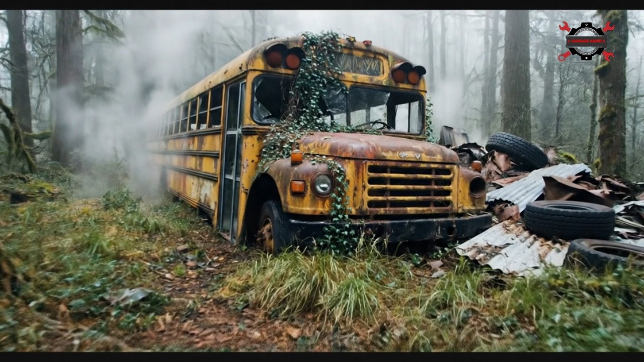 Restoring a 50-Year-Old Abandoned School Bus Found in the Forest | POV ASMR Transformation