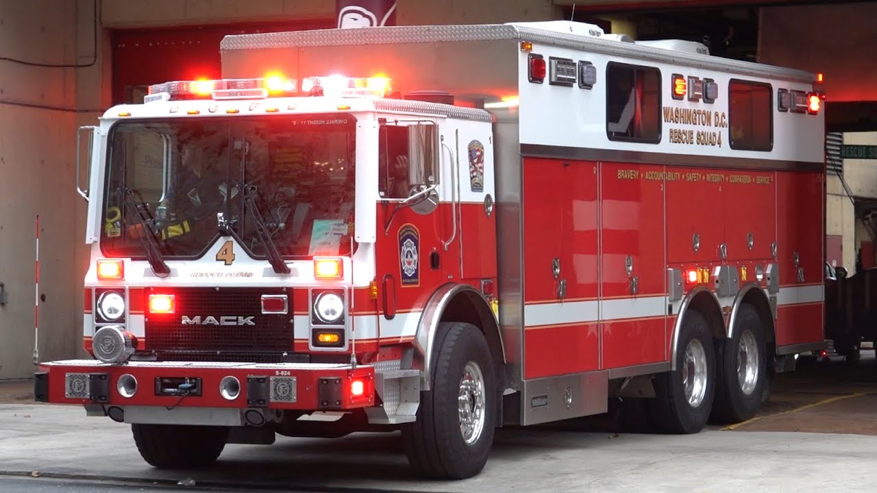 District of Columbia Fire & EMS Rescue Squad 4 & Battalion 6 Responding 8/1/25