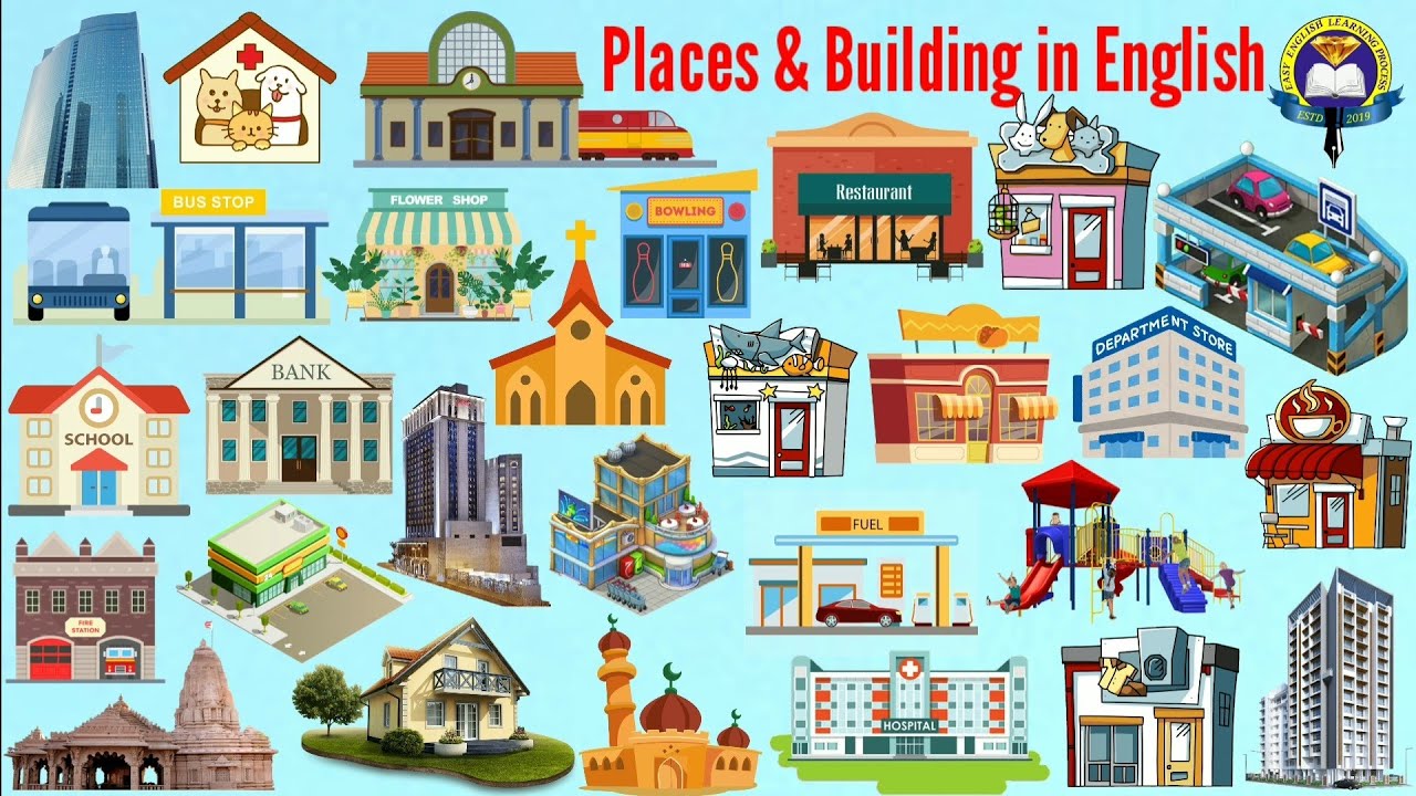 Place And Building In English | Types Of Building | Place Name | Easy English Language Process