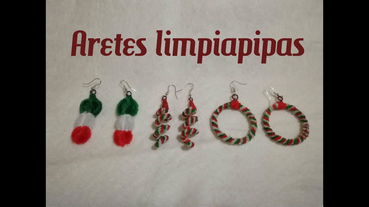Aretes tricolor con limpiapipas, fiestas patrias/pipe cleaner earrings