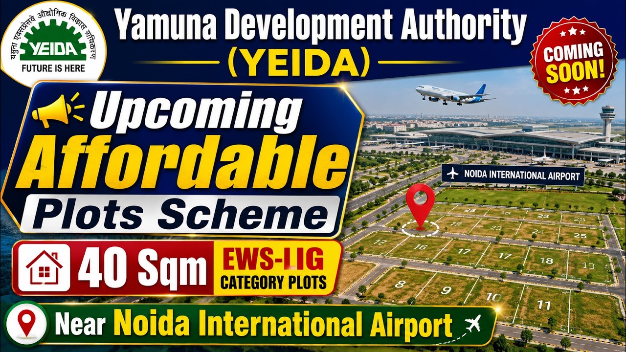 Yamuna Authority YEIDA New Plot Scheme 2026 | 40 Sqm New Residential Plots Yojana Near Jewar Airport