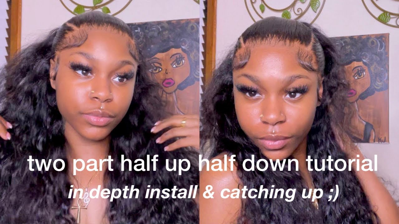 Trendy 2 Part Half Up Half Down Install  Tutorial | Catching Up! | Wiggins Hair