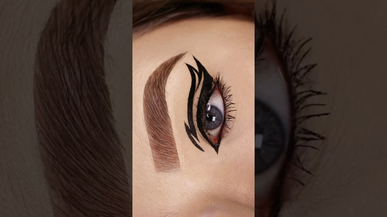 GRAPHIC EYELINER STOPMOTION MAKEUP 👀 #stopmotion #makeup