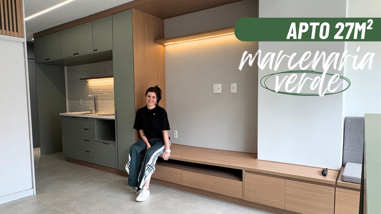 TOUR APARTAMENTO 27M² NA VILA MADALENA | COZINHA VERDE