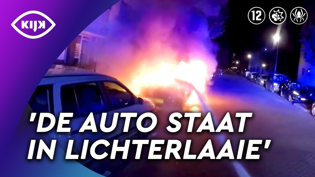 Auto ONTPLOFT na BRANDSTICHTING in woonwijk | Als de Brandweer | KIJK
